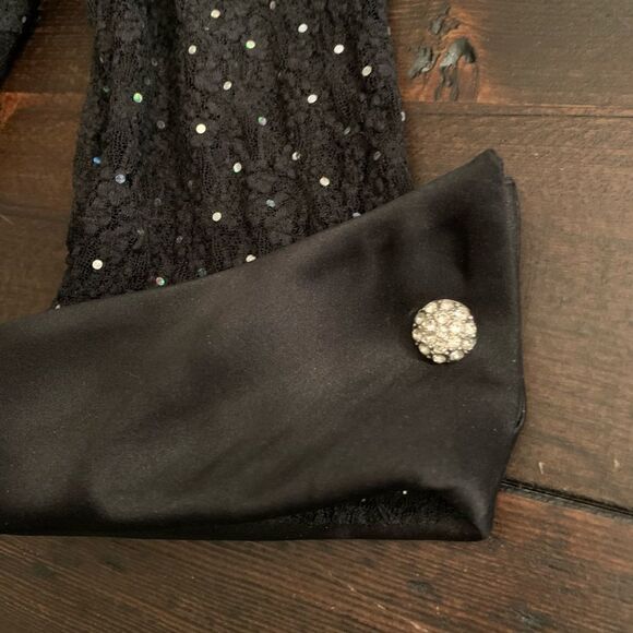 Vintage 2 pc blk sequin ensemble/cardigan by R&M Richards - Picture 5 of 9